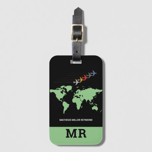 wereldkaart internationale reisidentificatiecode b bagagelabel (Voorkant (verticaal))