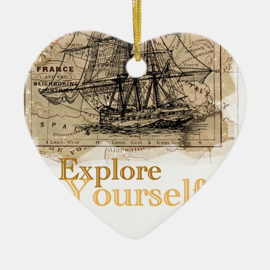  Wereldkaart Keramisch Ornament (Voorkant)