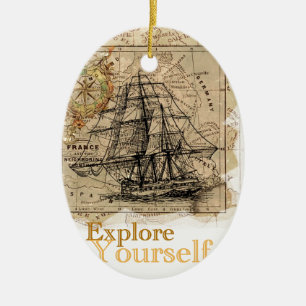 Wereldkaart Keramisch Ornament