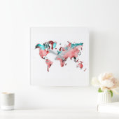 wereldkaart klok (Huis)