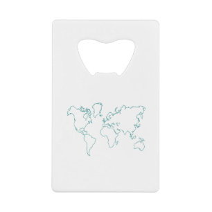 Wereldkaart Kredietkaart Flessenopener