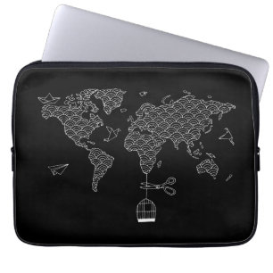Wereldkaart Laptop Sleeve