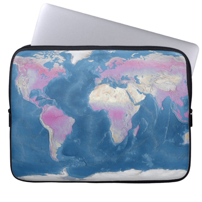 Wereldkaart Laptop Sleeve (Voorkant)