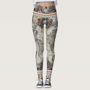  Wereldkaart Leggings