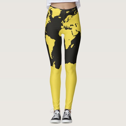 Wereldkaart Leggings (Voorkant)