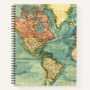Wereldkaart met Amerikaanse kaarten Geografie Notitieboek