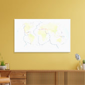 Wereldkaart met bord marges canvas afdruk (Insitu (Woonkamer))
