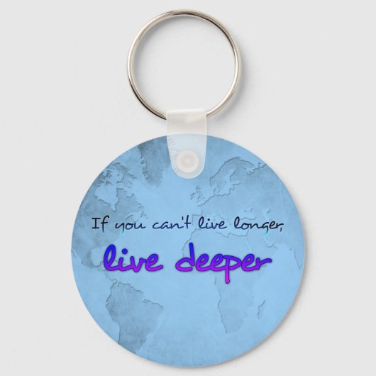 Wereldkaart met citaat sleutelhanger (Voorkant)