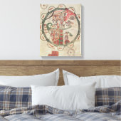 Wereldkaart met Jeruzalem in het centrum Canvas Afdruk (Insitu (Slaapkamer))