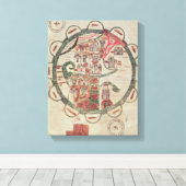 Wereldkaart met Jeruzalem in het centrum Canvas Afdruk (Insitu (Houten vloer))