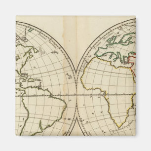 Wereldkaart met Latitude en Latitude Magneet