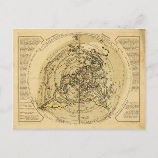 Wereldkaart met noordpool (1756) briefkaart