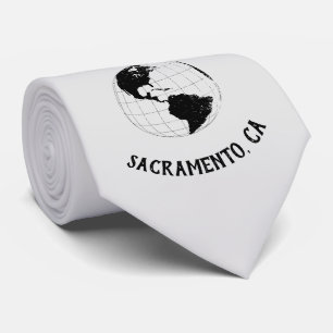 Wereldkaart met postcode en stad stropdas