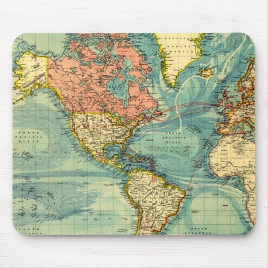 Wereldkaart met Verenigde Staten Muismat (Voorkant)
