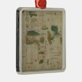 wereldkaart metalen ornament (Rechts)