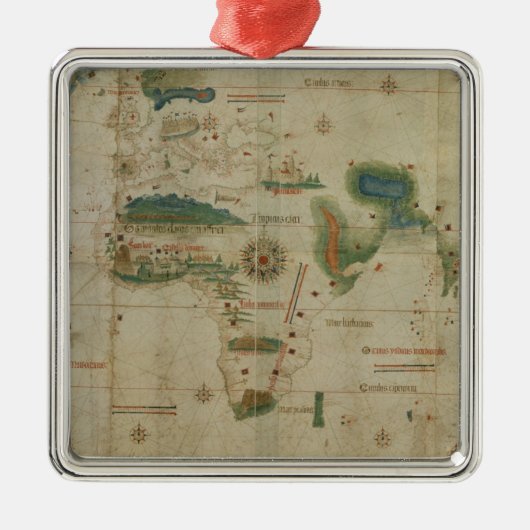 wereldkaart metalen ornament (Voorkant)