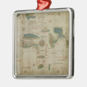 wereldkaart metalen ornament (Links)