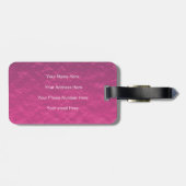 Wereldkaart Monogram Roze Paars Roos Glitter Bagagelabel (Achterkant horizontaal)