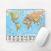 wereldkaart Mousepad/Mousemat Muismat (Met muis)