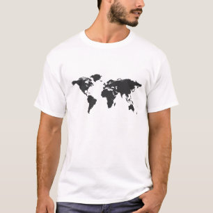Wereldkaart op T-shirt