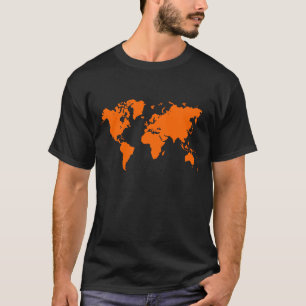 Wereldkaart - Oranje T-shirt