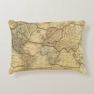 Wereldkaart over Mercators Projection Decoratief Kussen