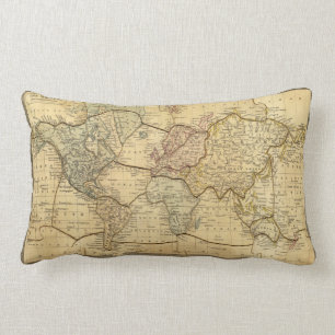 Wereldkaart over Mercators Projection Kussen