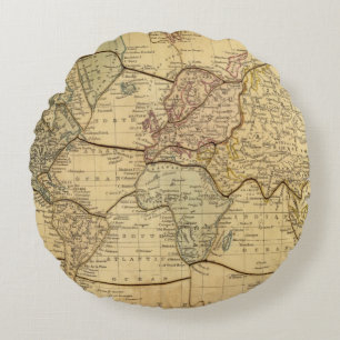 Wereldkaart over Mercators Projection Rond Kussen
