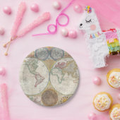  WERELDKAART PAPIEREN BORDJE (Feest)