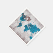 wereldkaart papieren servetten (Hoek)