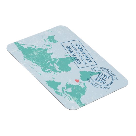 wereldkaart paspoort EDITABLE KLOR Opslaan Datum Magneet (Rechterzijde)