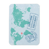 wereldkaart paspoort EDITABLE KLOR Opslaan Datum Magneet (Verticaal)