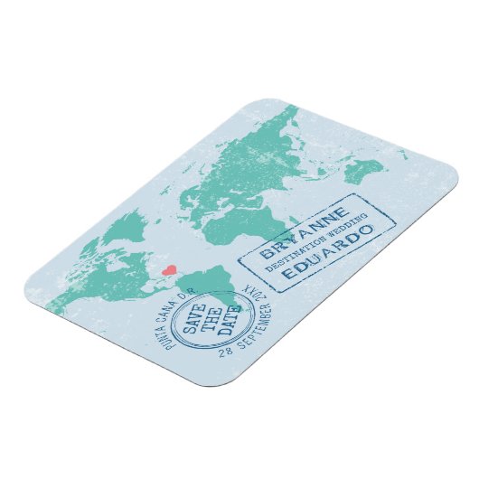 wereldkaart paspoort EDITABLE KLOR Opslaan Datum Magneet (Linkerzijde)