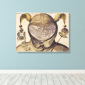 Wereldkaart Pet van de spoel Canvas Afdruk (Insitu (Houten vloer))