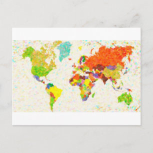 wereldkaart plattegronden briefkaart