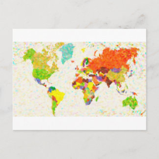 wereldkaart plattegronden briefkaart