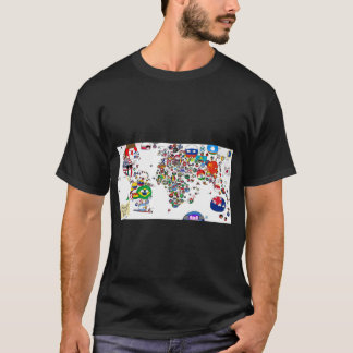 Wereldkaart Polandball Countryball T-shirt
