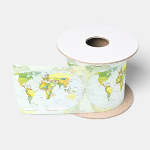 Wereldkaart Politieke Atlas Poster: Moderne Decora Lint