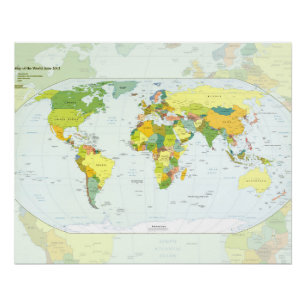 Wereldkaart Politieke Atlas Poster: Moderne Decora Perfect Poster
