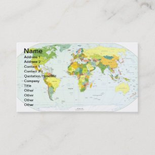 Wereldkaart Politieke Atlas Poster: Moderne Decora Visitekaartje