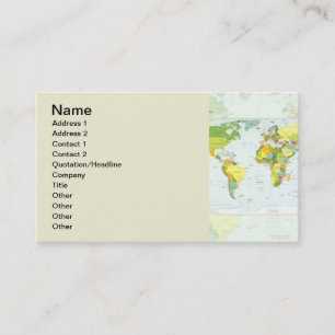 Wereldkaart Politieke Atlas Poster: Moderne Decora Visitekaartje