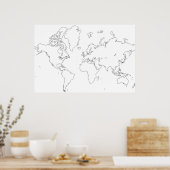 Wereldkaart Poster (Keuken)