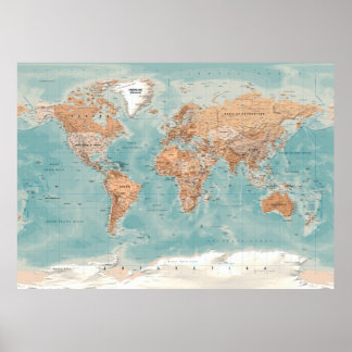 wereldkaart poster