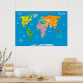 Wereldkaart Poster (Keuken)