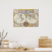 wereldkaart poster (Keuken)