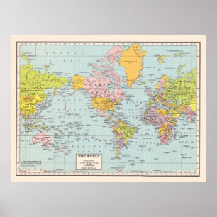 wereldkaart Poster