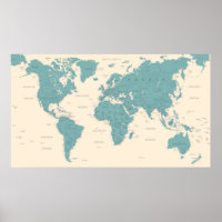 Wereldkaart Poster