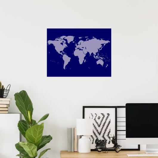 wereldkaart ... poster (Thuiskantoor)