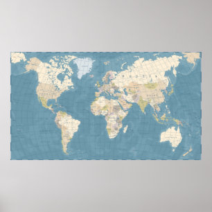 wereldkaart Poster