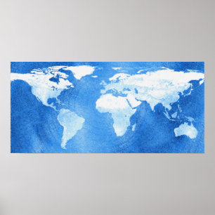 Wereldkaart Poster afdrukken